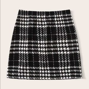 NWOT Plaid A-line Mini Skirt With Slit